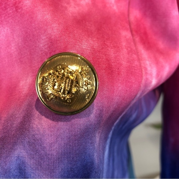 Colorful Rainbow tie dye double breasted blazer XS - Picture 6 of 12